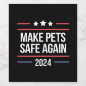 ペットを再び安全にするペットおもしろいの安全認識度 ワインラベル (シングルラベル)