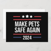 ペットを再び安全にするペットおもしろいの安全認識度 招待状 (正面/裏面)