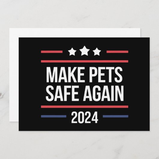 ペットを再び安全にするペットおもしろいの安全認識度 招待状 (正面/裏面)