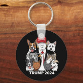 ペットを再び安全にする2024私たちのペッ救トをトランプ キーホルダー (正面)