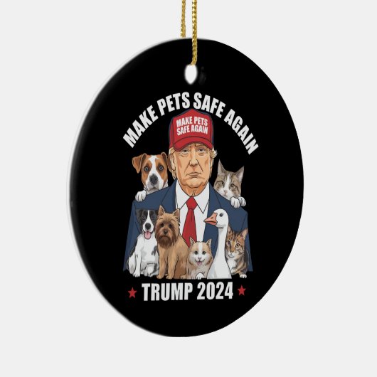 ペットを再び安全にする2024私たちのペッ救トをトランプ セラミックオーナメント (右)