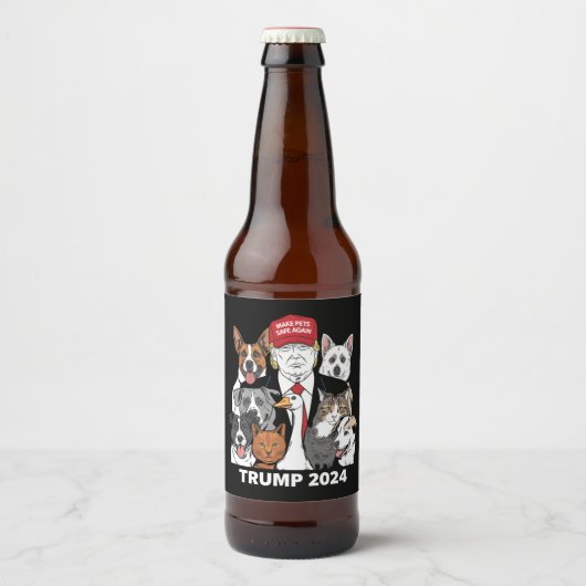 ペットを再び安全にする2024私たちのペッ救トをトランプ ビールラベル (正面)