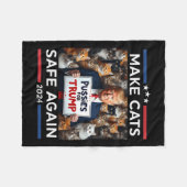 ペットを再び安全にする2024私たちのペッ救トをトランプ フリースブランケット (正面(横))