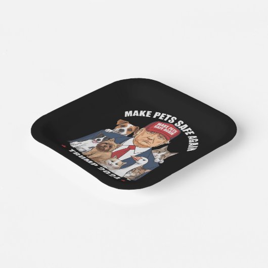 ペットを再び安全にする2024私たちのペッ救トをトランプ ペーパープレート (傾斜あり)
