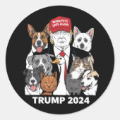 ペットを再び安全にする2024私たちのペッ救トをトランプ ラウンドシール (正面)