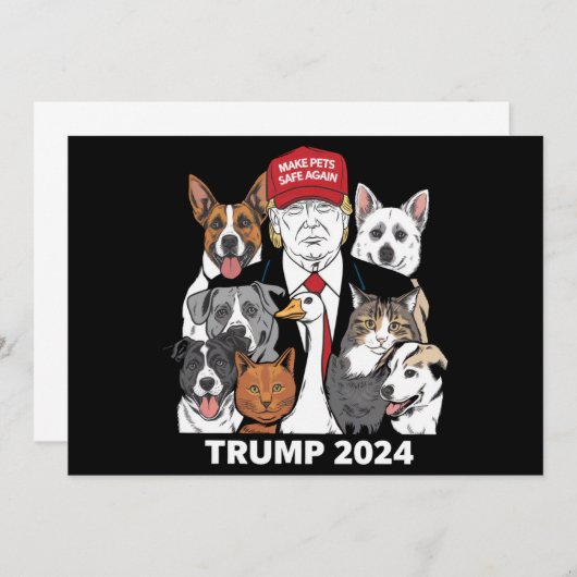 ペットを再び安全にする2024私たちのペッ救トをトランプ 招待状 (正面/裏面)