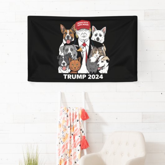 ペットを再び安全にする2024私たちのペッ救トをトランプ 横断幕 (インサイチュ)