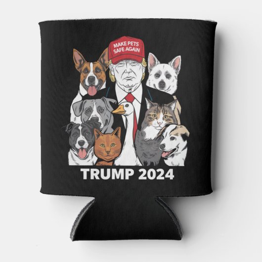 ペットを再び安全にする2024私たちのペッ救トをトランプ 缶クーラー (正面)