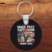 ペットを再び安全にする2024私たちのペッ救ト2024トランプ1 キーホルダー (正面)