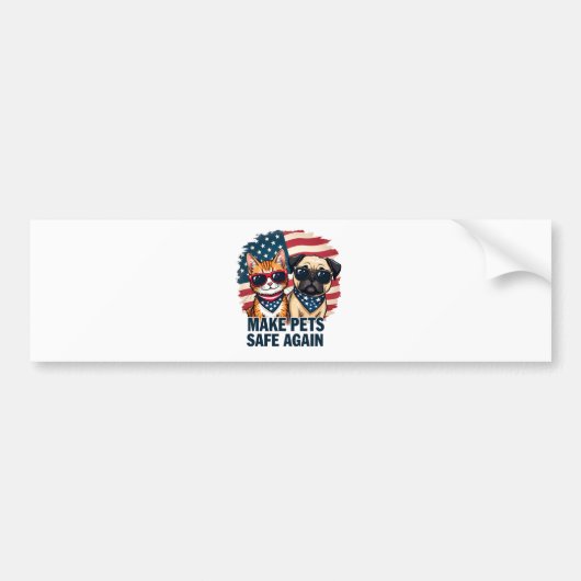 ペットを再び安全にする バンパーステッカー (正面)
