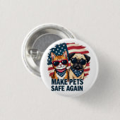 ペットを再び安全にする 缶バッジ (正面&裏面)