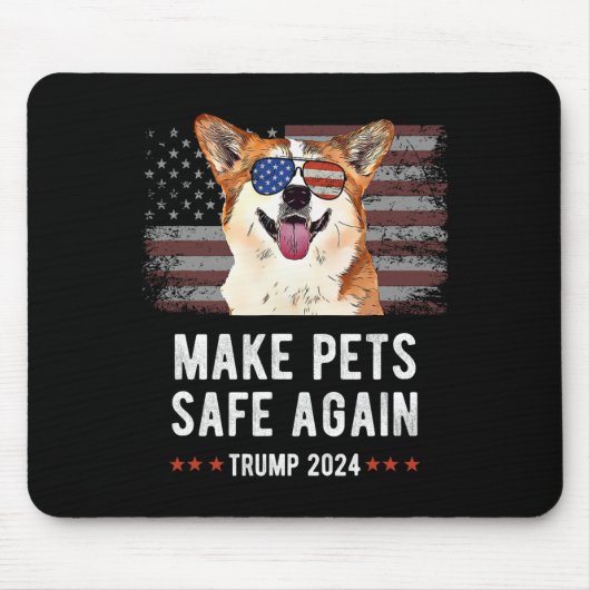 ペットを再び安全にするCorgi Dog Trump 2024 マウスパッド (正面)