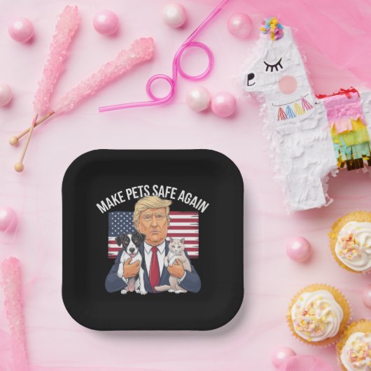 ペットを再び安全に救する投票トランプ ペーパープレート (パーティー)
