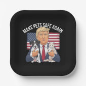ペットを再び安全に救する投票トランプ ペーパープレート (正面)