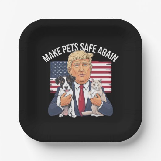 ペットを再び安全に救する投票トランプ ペーパープレート (正面)