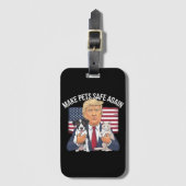 ペットを再び安全に救する投票トランプ ラゲッジタグ (正面縦)