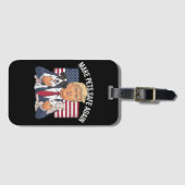 ペットを再び安全に救する投票トランプ ラゲッジタグ (正面横)