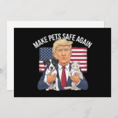 ペットを再び安全に救する投票トランプ 招待状 (正面/裏面)