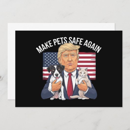 ペットを再び安全に救する投票トランプ 招待状 (正面/裏面)