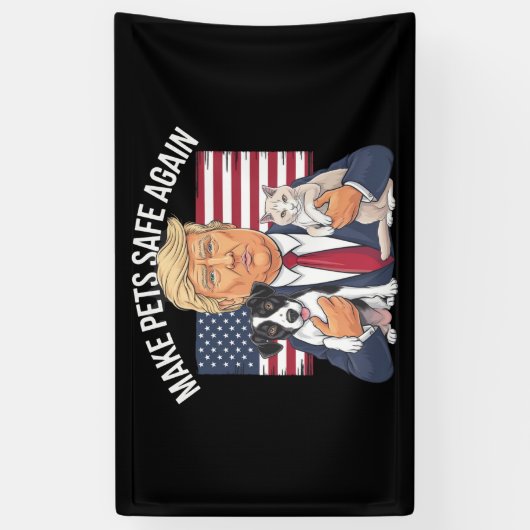 ペットを再び安全に救する投票トランプ 横断幕 (縦)