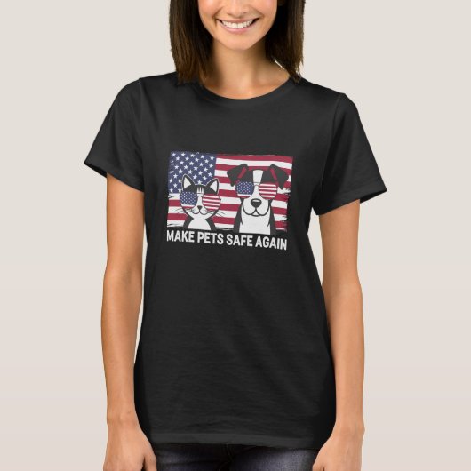 ペットを再び安全に トランプ ハリス 討論会 2024 Tシャツ (正面)
