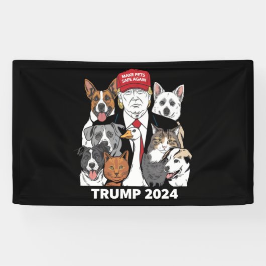 ペットを再び安全に トランプ 2024 ペットを守ろう 横断幕 (横)