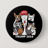 ペットを再び安全に トランプ 2024 ペットを守ろう 缶バッジ (正面)