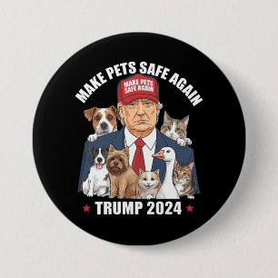 ペットを再び安全に トランプ 2024 ペットを救おう 缶バッジ