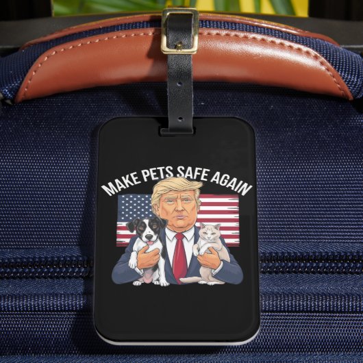 ペットを再び安全に 私たちのペットを救おう トランプに投票しよう ラゲッジタグ (正面インサイチュ2)