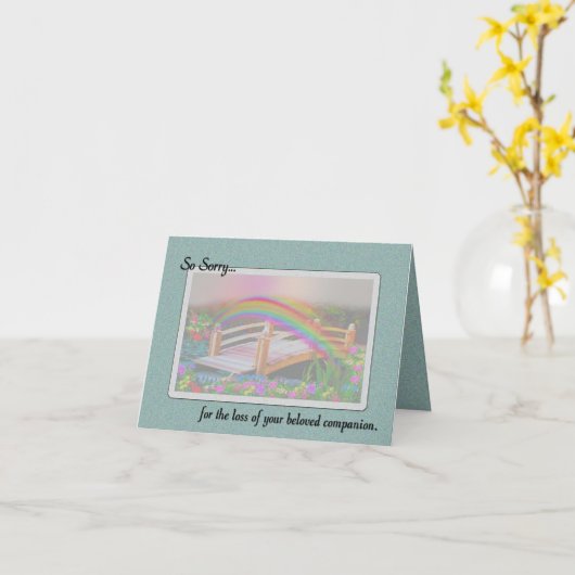 ペットを失くして申し訳ない悔やみや弔慰 カード (黄色い花)