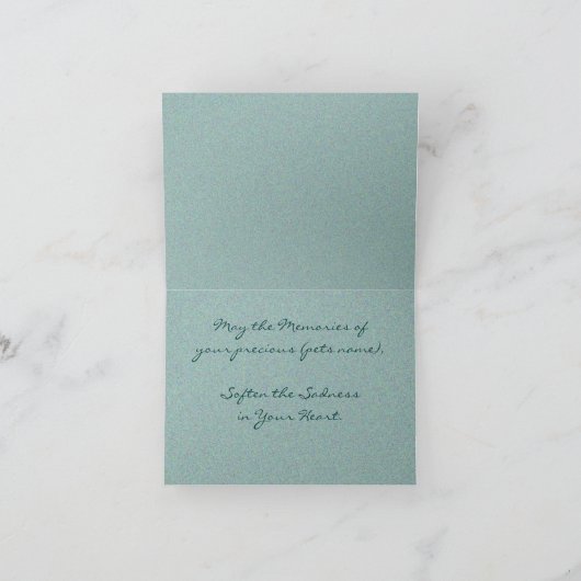 ペットを失くして申し訳ない悔やみや弔慰 カード (内部)