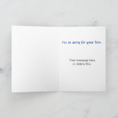 ペットを失った悲しい犬の漫画ペットの同情カード カード (内部)