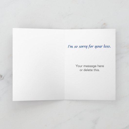 ペットを失った悲しい犬の漫画ペットの同情カード カード (内部)