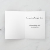 ペットを失った時のハウリングウルフシルエット悔やみや弔慰 カード (内部)