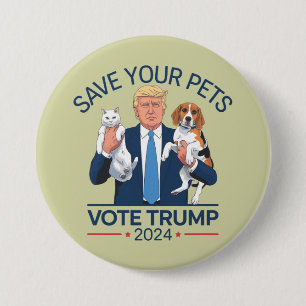 ペットを守れ トランプに投票 アメリカ大統領選挙 引用 缶バッジ