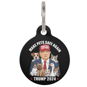 ペットを安全に ペットを守れ トランプ2024 ペット ネームタグ