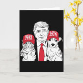 ペットを安全に - 選挙 メガ トランプ 面白い デブ カード (黄色い花)