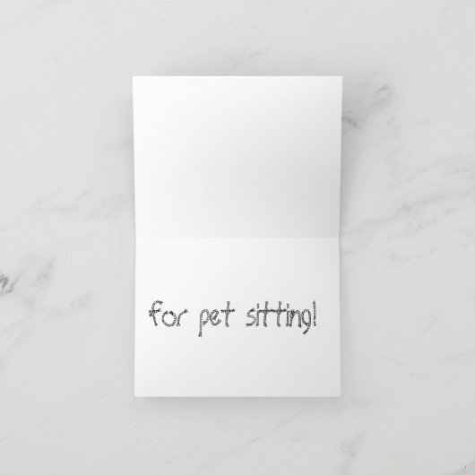 ペットを座ってくれてありがとう サンキューカード (内部)