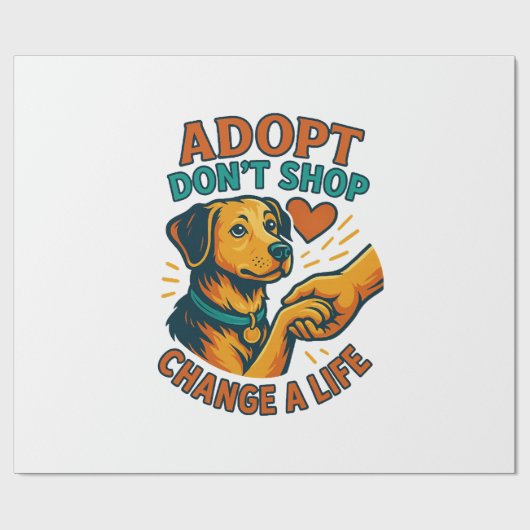 ペットを迎えて愛を育むTシャツ ラッピングペーパー (フラット)