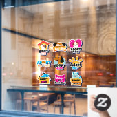 ペットを迎え入れよう 猫または犬のサロン ウィンドウサイン (カフェ窓)