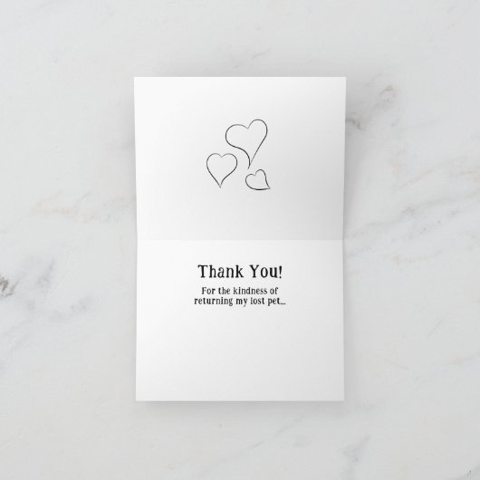 ペットを返してくれてありがとう失った。 カード (内部)