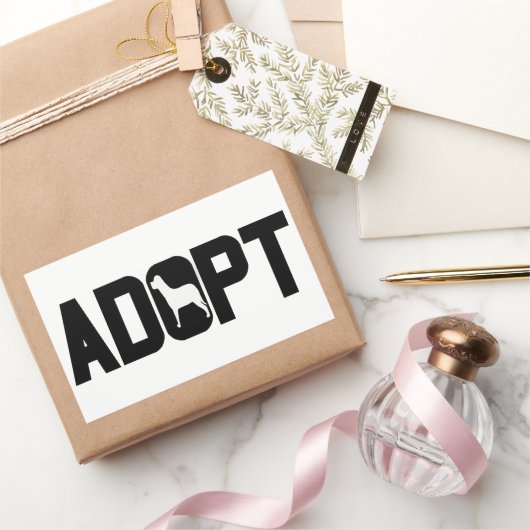 ペットを養子にする 長方形シール (ギフト)