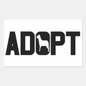 ペットを養子にする 長方形シール (正面)