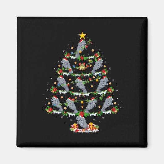 ペットアニマルクリスマスライツサンタマナティクリスマストル マグネット (正面)