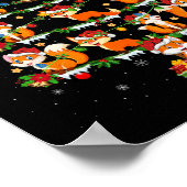 ペットアニマルクリスマスライトサンタキツネクリスマスツリー ポスター (角)