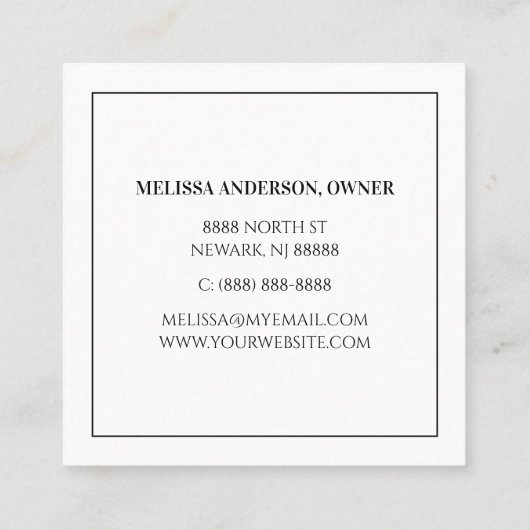 ペットアニマルドッグキャットポーハートカスタム スクエア名刺 (裏面)