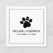 ペットアニマルドッグキャットポーハートカスタム スクエア名刺 (正面)