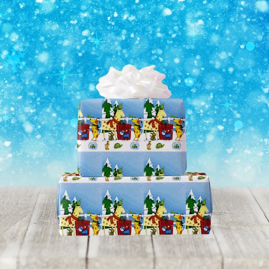 ペットアニマルラブクリスマスラッピング紙 ラッピングペーパー