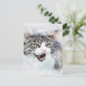 ペットアート抽象芸術の水彩画 ポストカード (スタンド正面)