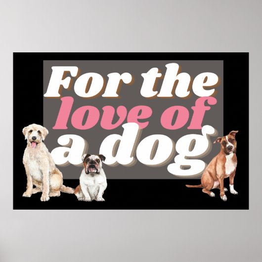 ペットイラストレーション感動的付き犬引用文 ポスター (正面)